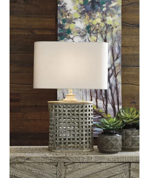Signature design by ashley 30"H Deondra Metal Table Lamp (1/CN) Gray