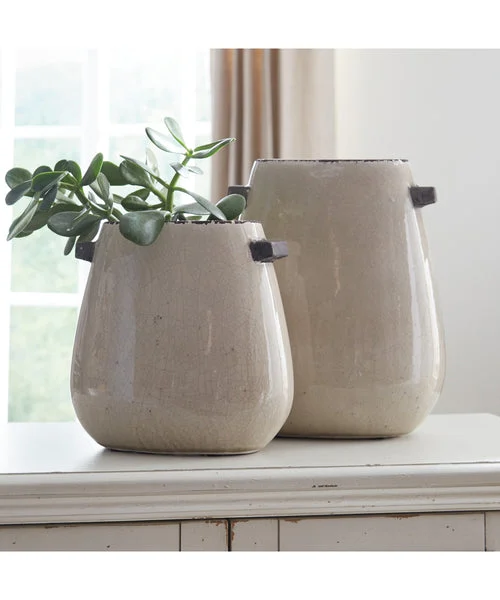Signature design by ashley Diah Vase Set of 2 Tan