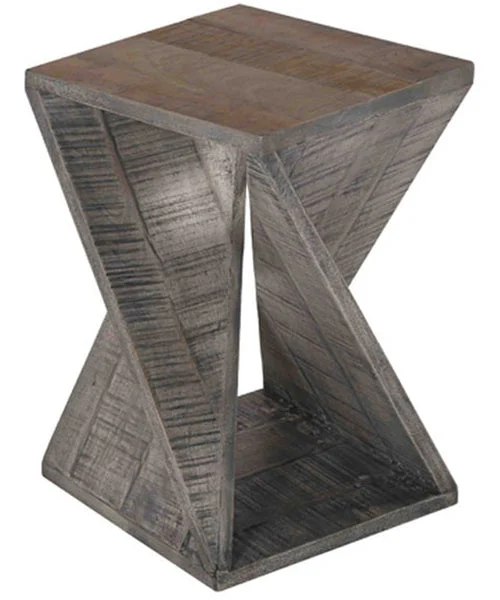 Signature design by ashley Zalemont Accent Table Distressed Gray