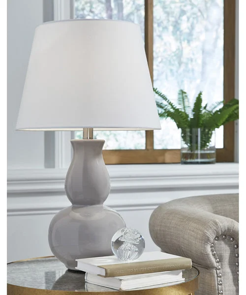 Signature design by ashley Zellrock Ceramic Table Lamp (1/CN) Gray