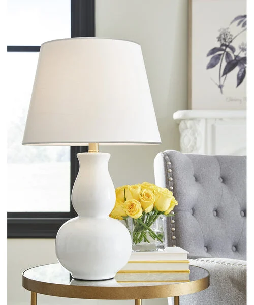 Signature design by ashley Zellrock Ceramic Table Lamp (1/CN) White