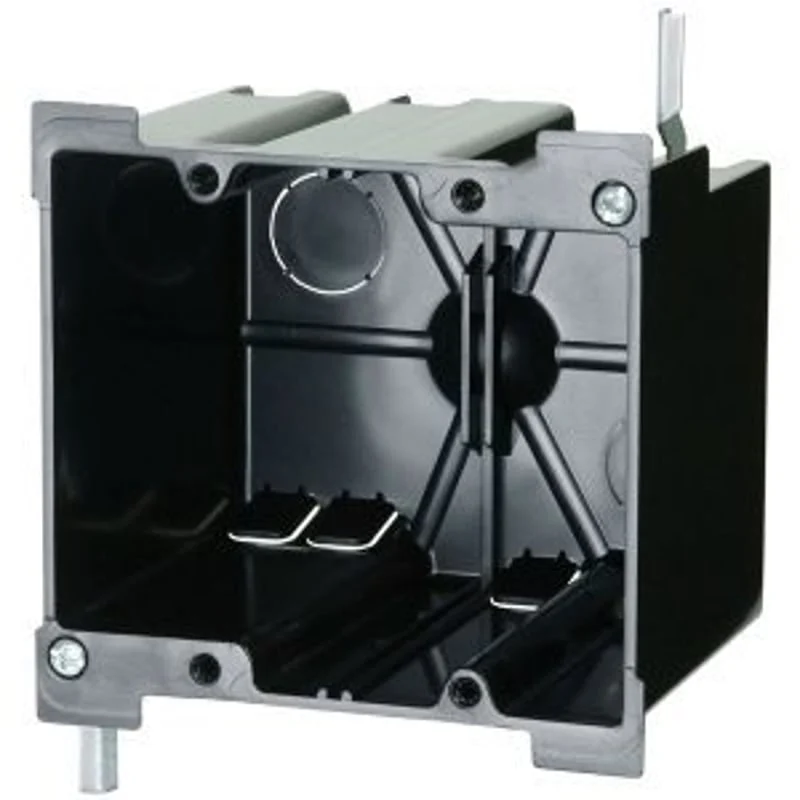 Switchbox, 2 Gang, Old Work, 3-3/8" Deep, Thermoplastic, Black By Allied Moulded P-240OW