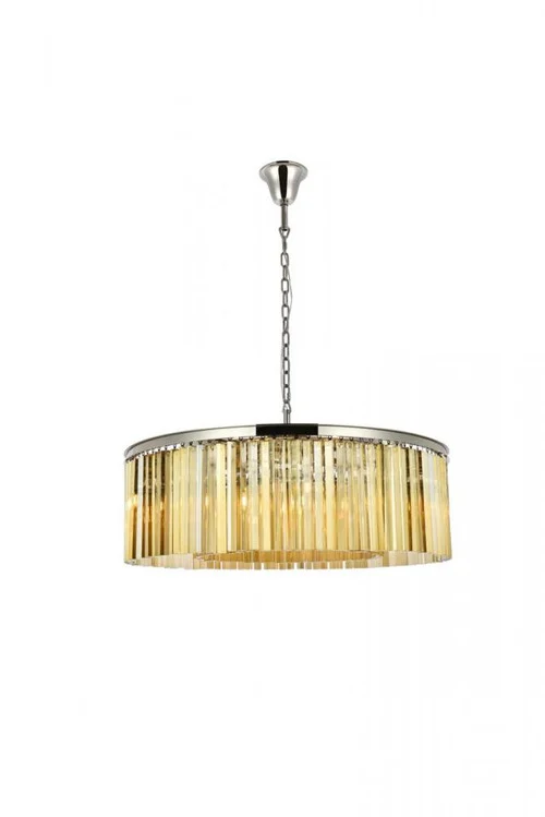 Sydney 10 light polished nickel Chandelier Golden Teak (Smoky) Royal Cut Crystal (758|1238G43PN-GT/RC)