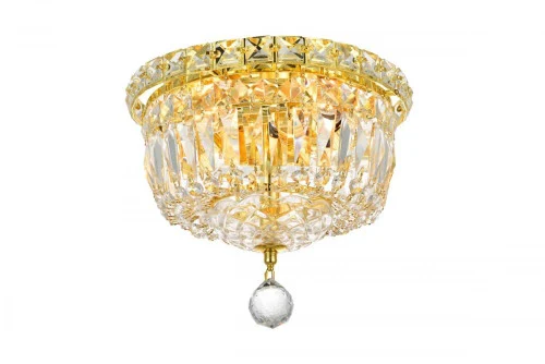 Tranquil 4 light Gold Flush Mount Clear Royal Cut Crystal (758|V2528F10G/RC)